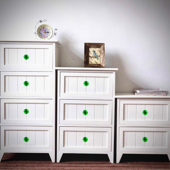 Knobs - Green Crystal Glass Cabinet Closet Door Vanity Drawer Knobs Handles - Picture 7 of 7